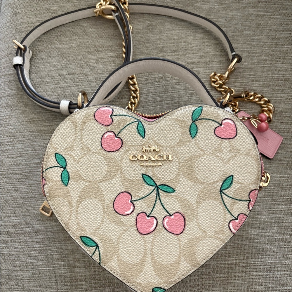 Coach Heart-Shaped Bag with Cherry Design